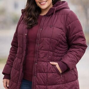 Torrid Burgundy Quilted puffer Jacket